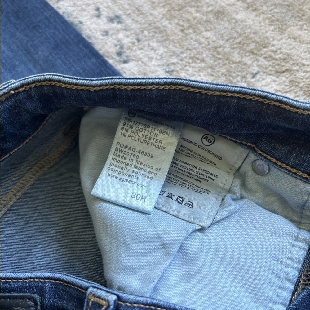AG ‘The Farrah’ Dark Blue High-Rise Skinny Ankle Jeans - Picture 9 of 10